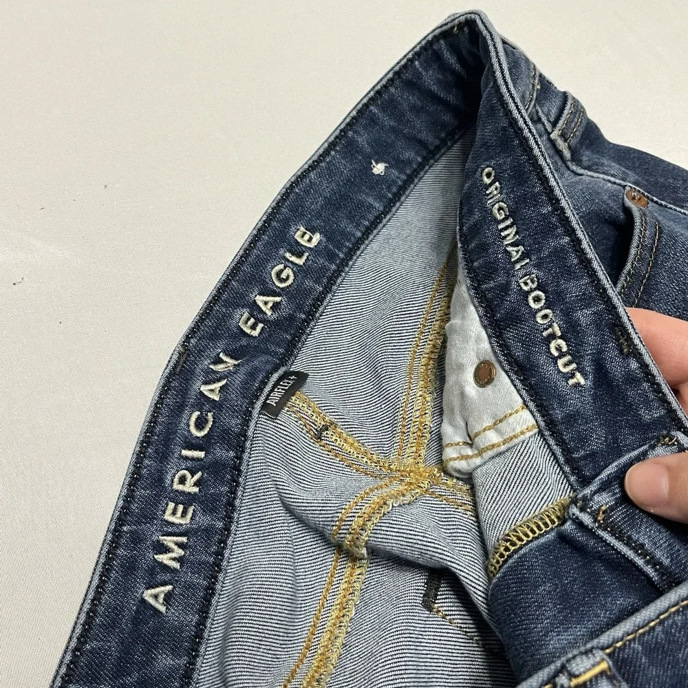 American Eagle Jeans Mens Size 32x32 Original Boot Cut Blue Denim Western Y2K